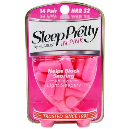 HEAROS, EAR PLUGS, SLEEP PRETTY IN PINK, 14 PAIR