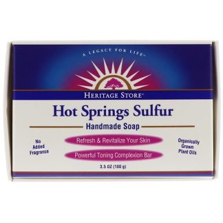 HERITAGE STORE, HOT SPRINGS SULFUR HANDMADE SOAP, 3.5 OZ / 100g