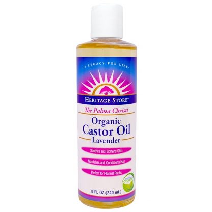 HERITAGE STORE, THE PALMA CHRISTI, ORGANIC CASTOR OIL, LAVENDER , 8 FL OZ / 240ml