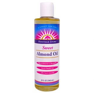 HERITAGE STORE, SWEET ALMOND OIL, 8 FL OZ / 240ml