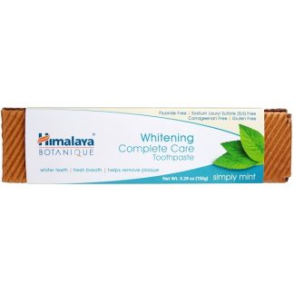HIMALAYA, BOTANIQUE, WHITENING COMPLETE CARE TOOTHPASTE, SIMPLY MINT, 5.29 OZ / 150g