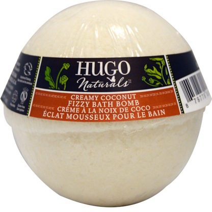 HUGO NATURALS, FIZZY BATH BOMB, CREAMY COCONUT, 6 OZ / 170g