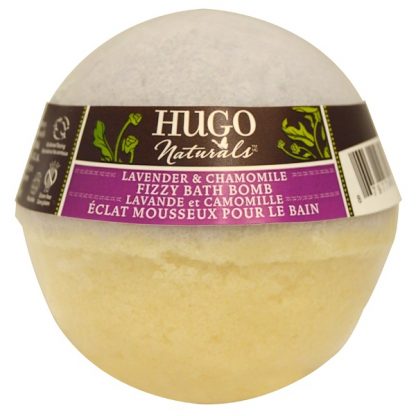 HUGO NATURALS, FIZZY BATH BOMB, LAVENDER & CHAMOMILE, 6 OZ / 170g