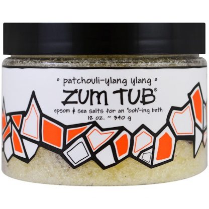 INDIGO WILD, ZUM TUB, EPSOM & SEA SALTS, PATCHOULI-YLANG YLANG, 12 OZ / 340g