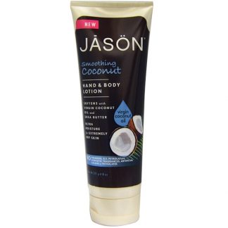 JASON NATURAL, HAND & BODY LOTION, SMOOTHING COCONUT, 8 OZ / 227g