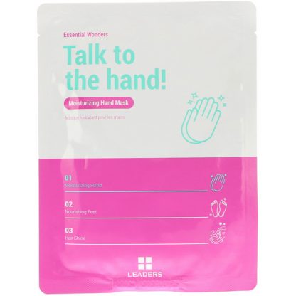 LEADERS, ESSENTIAL WONDERS, TALK TO THE HAND, MOISTURIZING HAND MASK, 1 PAIR, 16 ML