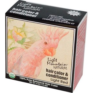 LIGHT MOUNTAIN, ORGANIC NATURAL HAIR COLOR & CONDITIONER, LIGHT RED, 4 OZ / 113G)