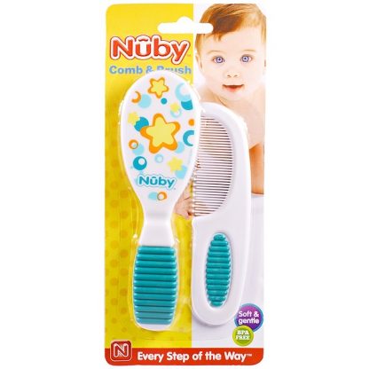 NUBY, SOFT & GENTLE, COMB & BRUSH, 1 SET