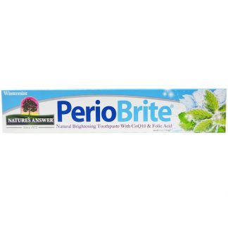 NATURE'S ANSWER, PERIOBRITE, NATURAL BRIGHTENING TOOTHPASTE WITH COQ10 & FOLIC ACID, WINTERMINT, 4 FL OZ / 113.4g