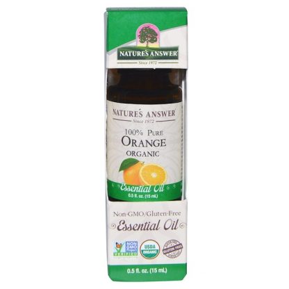 NATURE'S ANSWER, ORGANIC ESSENTIAL OIL, 100% PURE ORANGE, 0.5 FL OZ / 15ml