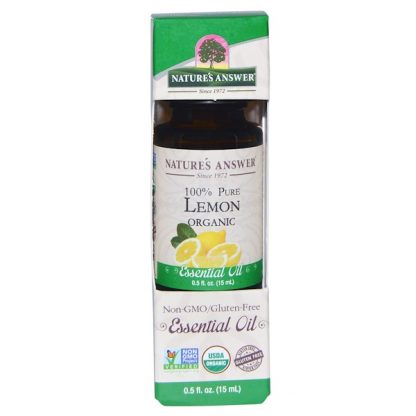 NATURE'S ANSWER, ORGANIC ESSENTIAL OIL, 100% PURE LEMON, 0.5 FL OZ / 15ml