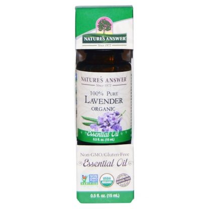 NATURE'S ANSWER, ORGANIC ESSENTIAL OIL, 100% PURE LAVENDER, 0.5 FL OZ / 15ml