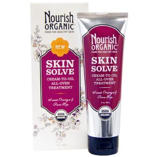 NOURISH ORGANIC, SKIN SOLVE, CREAM-TO-OIL ALL-OVER TREATMENT, SWEET ORANGE & ROSE HIP, 3 OZ / 85g