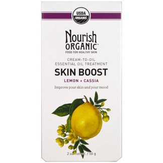 NOURISH ORGANIC, SKIN BOOST, LEMON + CASSIA, 2 OZ / 56g