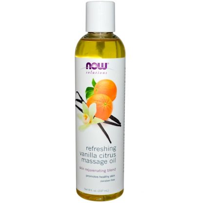 NOW FOODS, SOLUTIONS, REFRESHING VANILLA CITRUS MASSAGE OIL, 8 FL OZ / 237ml