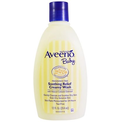 AVEENO, BABY, SOOTHING RELIEF CREAMY WASH, FRAGRANCE FREE, 12 FL OZ / 354ml