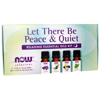 NOW FOODS, LET THERE BE PEACE & QUIET, RELAXING ESSENTIAL OILS KIT, 4 BOTTLES, 1/3 FL OZ / 10ml EACH