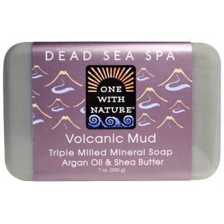 ONE WITH NATURE, TRIPLE MILLED MINERAL SOAP, VOLCANIC MUD, 7 OZ / 200g