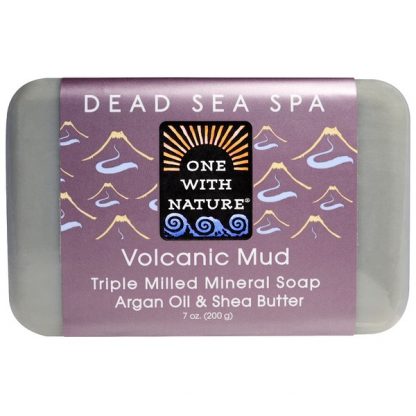 ONE WITH NATURE, TRIPLE MILLED MINERAL SOAP, VOLCANIC MUD, 7 OZ / 200g