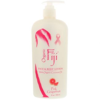 ORGANIC FIJI, FACE AND BODY LOTION WITH ORGANIC COCONUT OIL, PINK GRAPEFRUIT, 12 OZ / 354ml