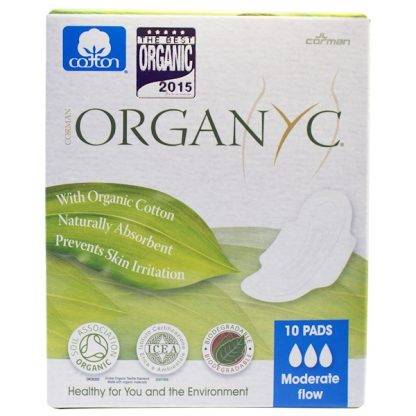 ORGANYC, MENSTRUAL PADS, MODERATE FLOW, 10 PADS