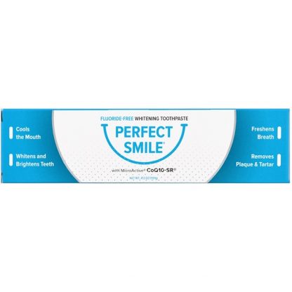 PERFECT SMILE, FLUORIDE-FREE WHITENING TOOTHPASTE WITH COQ10-SR, 4.2 OZ / 119g