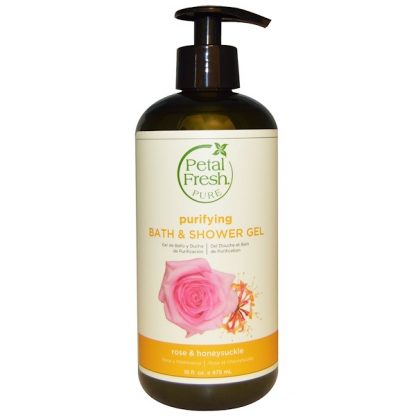 PETAL FRESH, PURE, PURIFYING BATH & SHOWER GEL, ROSE & HONEYSUCKLE, 16 FL OZ / 475ml