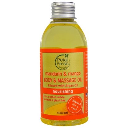 PETAL FRESH, PURE, BODY & MASSAGE OIL, NOURISHING, MANDARIN & MANGO, 5.5 OZ / 163ml