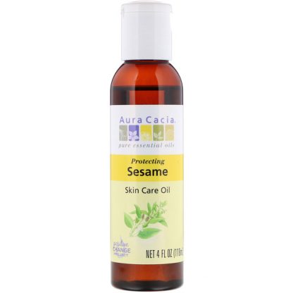 AURA CACIA, PURE ESSENTIAL OILS, SKIN CARE OIL, PROTECTING SESAME, 4 FL OZ / 118ml