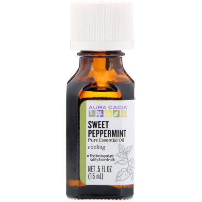 AURA CACIA, PURE ESSENTIAL OIL, SWEET PEPPERMINT, .5 FL OZ / 15ml