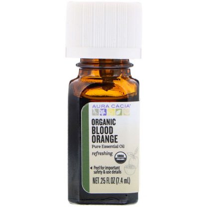 AURA CACIA, PURE ESSENTIAL OIL, ORGANIC BLOOD ORANGE, .25 FL OZ / 7.4ml