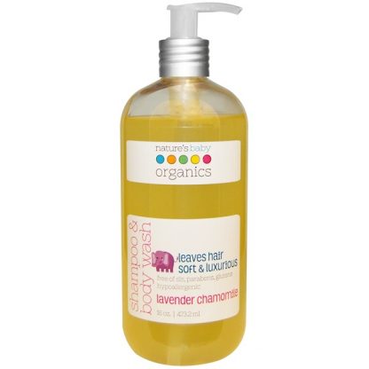 NATURE'S BABY ORGANICS, SHAMPOO & BODY WASH, LAVENDER CHAMOMILE, 16 OZ / 473.2ml