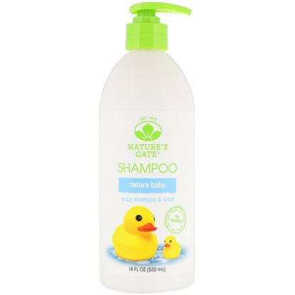 NATURE'S GATE, NATURE BABY, BABY SHAMPOO & WASH, 18 FL OZ / 532ml