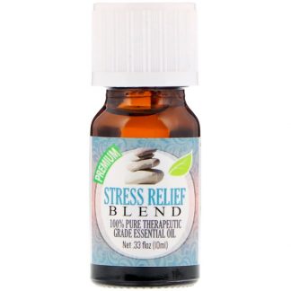 HEALING SOLUTIONS, 100% PURE THERAPEUTIC GRADE ESSENTIAL OIL, STRESS RELIEF BLEND, 0.33 FL OZ / 10ml