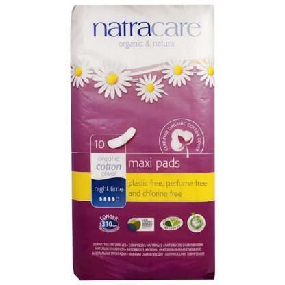 NATRACARE, MAXI PADS, NIGHT TIME, 10 PADS
