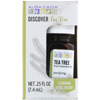 AURA CACIA, DISCOVER TEA TREE, PURE ESSENTIAL OIL, .25 FL OZ / 7.4ml