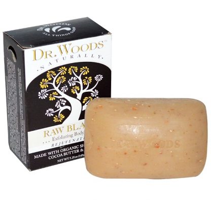 DR. WOODS, SHEA BUTTER SOAP, RAW BLACK, 5.25 OZ / 149g