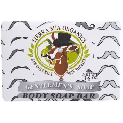 TIERRA MIA ORGANICS, RAW GOAT MILK SKIN THERAPY, BODY SOAP BAR, GENTLEMEN'S SOAP, 3.8 OZ