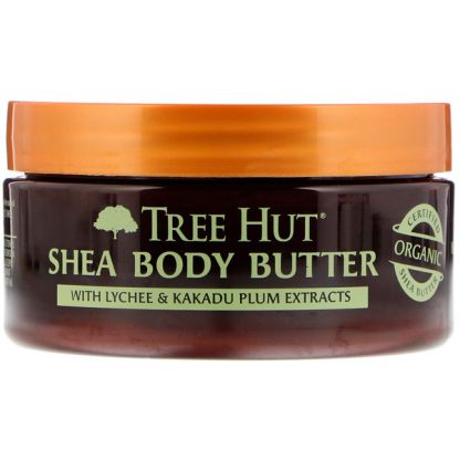 TREE HUT, 24 HOUR INTENSE HYDRATING SHEA BODY BUTTER, LYCHEE & PLUM, 7 OZ / 198g