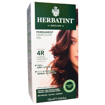 HERBATINT, PERMANENT HAIRCOLOR GEL, 4R, COPPER CHESTNUT, 4.56 FL OZ / 135ml