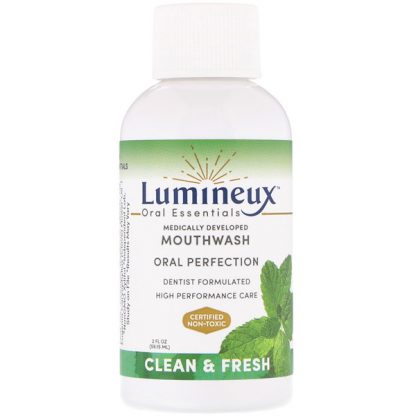 LUMINEUX ORAL ESSENTIALS, LUMINEUX, MEDICALLY DEVELOPED MOUTHWASH, CLEAN & FRESH, 2 FL OZ / 59.15ml