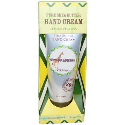 OUT OF AFRICA, PURE SHEA BUTTER HAND CREAM, LEMON VERBENA, 2.5 OZ / 74ml