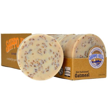 SAPPO HILL, GLYCERYNE CREAM SOAP, OLD FASHION OATMEAL, 12 BARS, 3.5 OZ / 100g EACH