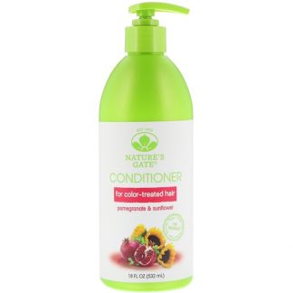 NATURE'S GATE, POMEGRANATE & SUNFLOWER CONDITIONER, FOR COLOR-TREATED HAIR, 18 FL OZ / 532ml