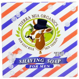 TIERRA MIA ORGANICS, RAW GOAT MILK SKIN THERAPY, SHAVING SOAP FOR MEN, 2.5 OZ