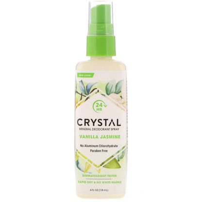 CRYSTAL BODY DEODORANT, MINERAL DEODORANT SPRAY, VANILLA JASMINE, 4 FL OZ / 118ml