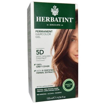 HERBATINT, PERMANENT HAIRCOLOR GEL, 5D, LIGHT GOLDEN CHESTNUT, 4.56 FL OZ / 135ml