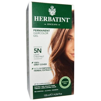 HERBATINT, PERMANENT HAIRCOLOR GEL, 5N, LIGHT CHESTNUT, 4.56 FL OZ / 135ml