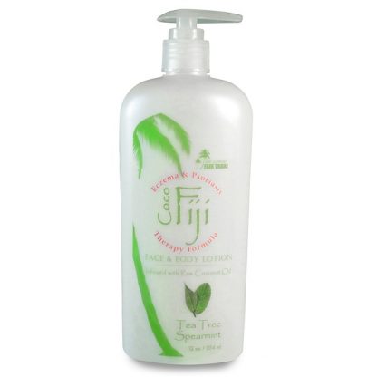 ORGANIC FIJI, FACE & BODY LOTION, WITH ORGANIC COCONUT OIL, TEA TREE SPEARMINT, 12 OZ / 354ml