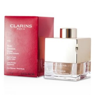 CLARINS SKIN ILLUSION MINERAL &AMP; PLANT EXTRACTS LOOSE POWDER FOUNDATION (WITH BRUSH) - # 113 CHESTNUT 13G/0.4OZ